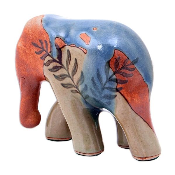 Alternate image for Artisan Crafted Celadon Ceramic Elephant Sculpture Rhapsody