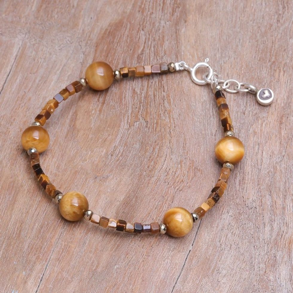 Handmade Tiger's Eye and Hematite Beaded Bracelet 'Mental Clarity'