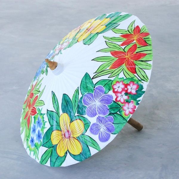 Alternate image for Hand Crafted Cotton and Bamboo Parasol Pure Flora