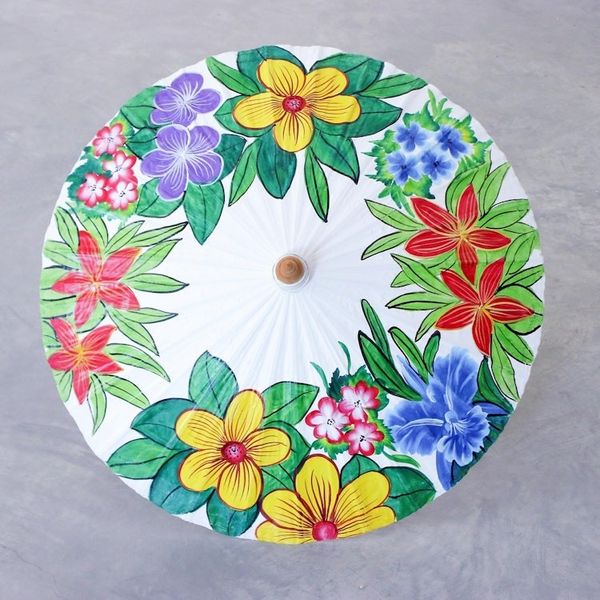 Alternate image for Hand Crafted Cotton and Bamboo Parasol Pure Flora