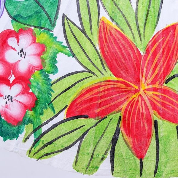 Alternate image for Hand Crafted Cotton and Bamboo Parasol Pure Flora