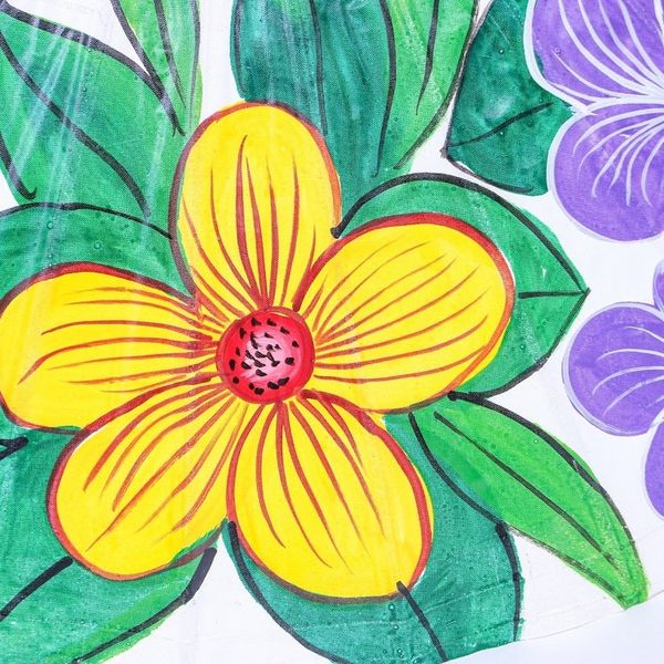 Alternate image for Hand Crafted Cotton and Bamboo Parasol Pure Flora