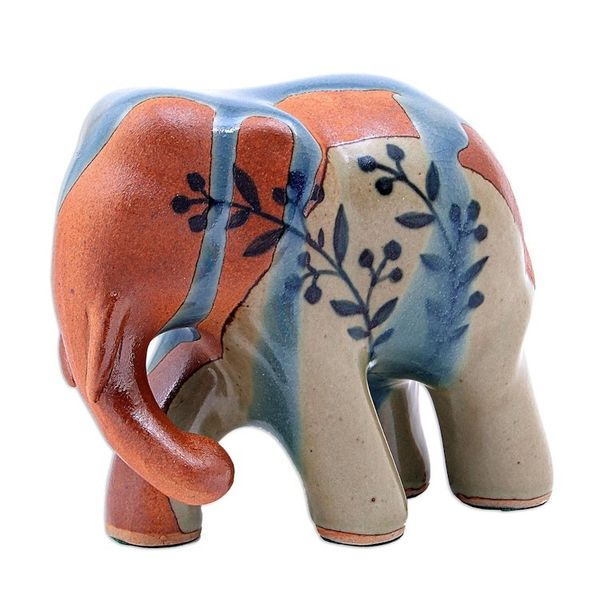 Alternate image for Hand Painted Celadon Ceramic Elephant Sculpture Walkabout
