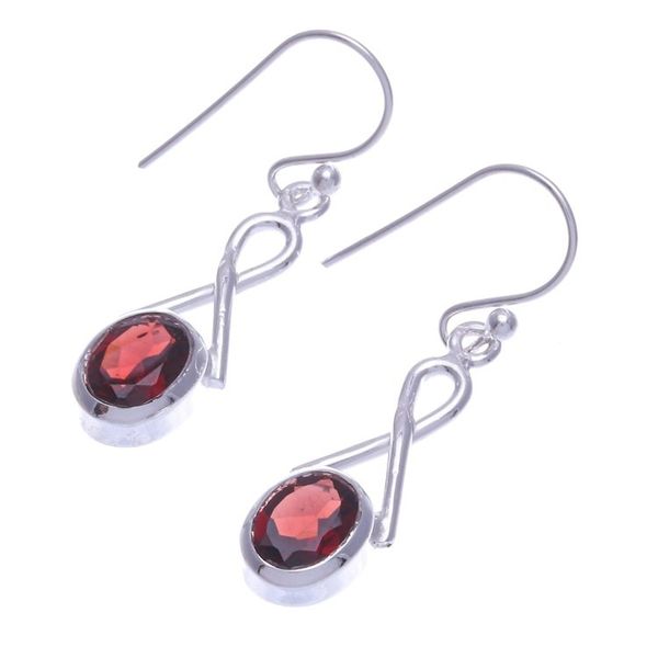 Alternate image for Garnet and Sterling Silver Dangle Earrings Fall on Me