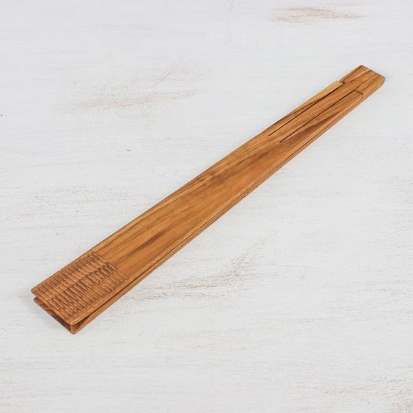 Alternate image for Hand Crafted Teak Wood Tongs from Thailand Amiable Host
