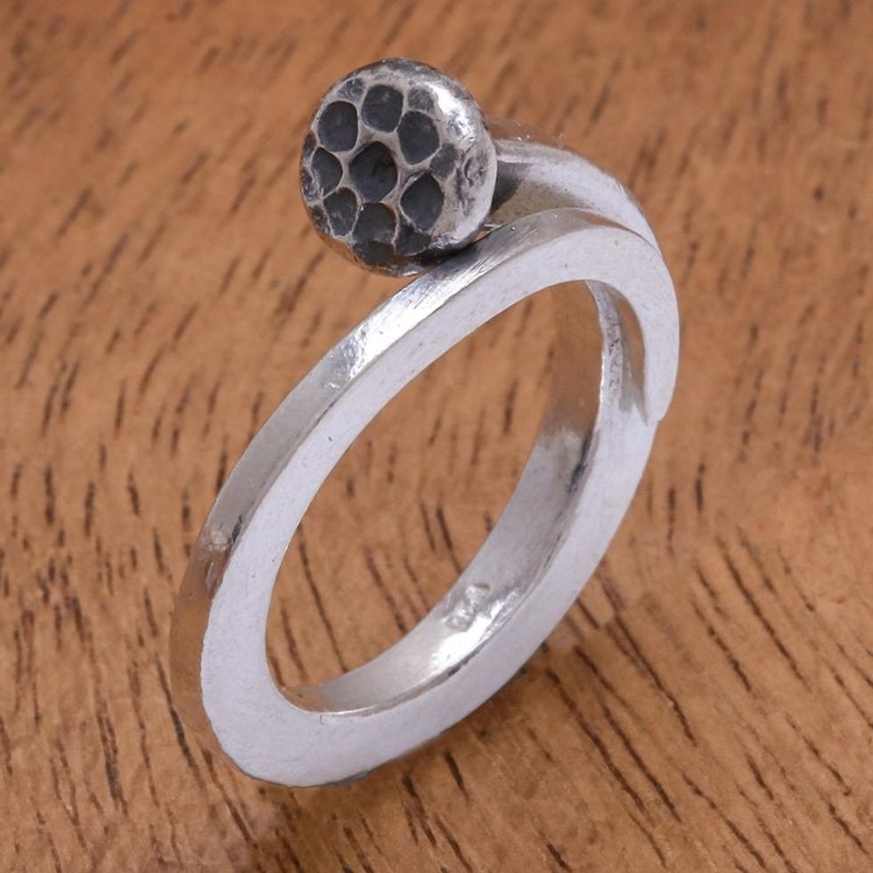Hand Crafted Sterling Silver Cocktail Ring 'Nailed It'