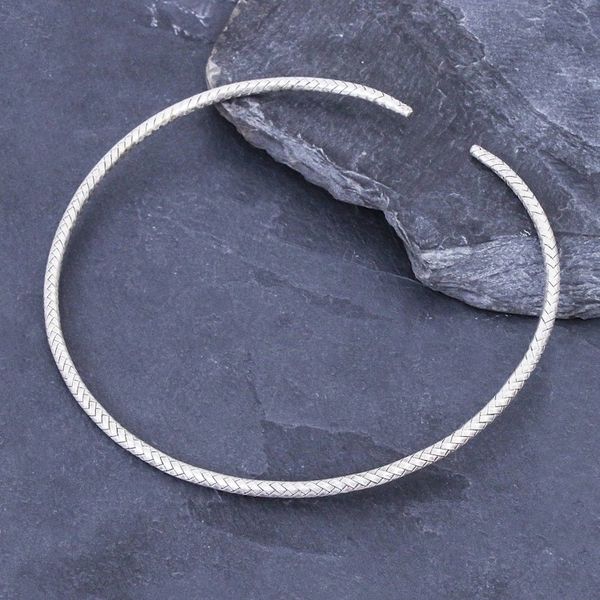 Alternate image for Artisan Made Woven Silver Collar Necklace from Thailand Unbreakable Bond