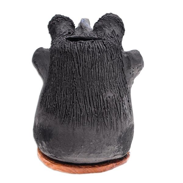 Alternate image for Ceramic and Teak Wood Statuette Good Man