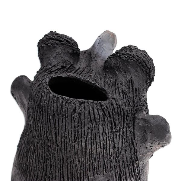 Alternate image for Ceramic and Teak Wood Statuette Good Man