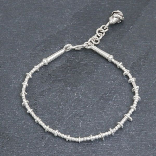 Alternate image for Silver Link Bracelet with Extender Chain from Thailand Rosa Love