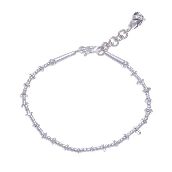 Alternate image for Silver Link Bracelet with Extender Chain from Thailand Rosa Love