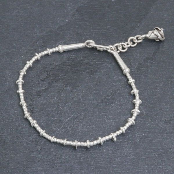 Alternate image for Silver Link Bracelet with Extender Chain from Thailand Rosa Love