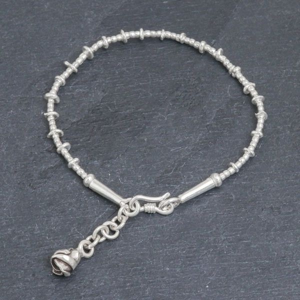 Alternate image for Silver Link Bracelet with Extender Chain from Thailand Rosa Love
