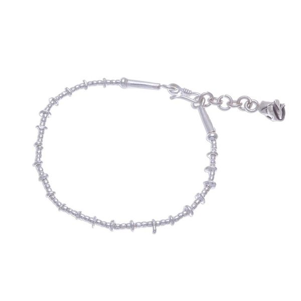 Alternate image for Silver Link Bracelet with Extender Chain from Thailand Rosa Love