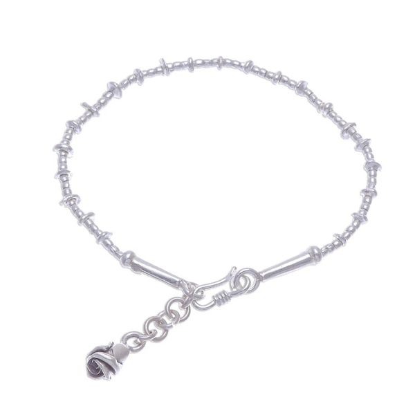 Alternate image for Silver Link Bracelet with Extender Chain from Thailand Rosa Love
