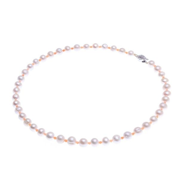 Alternate image for Cultured Freshwater Pearl and Agate Beaded Necklace Sea Catch in Orange