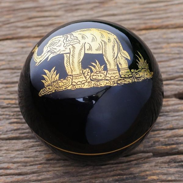 Alternate image for Thai Lacquerware Box with Gold Accent Precious Elephant