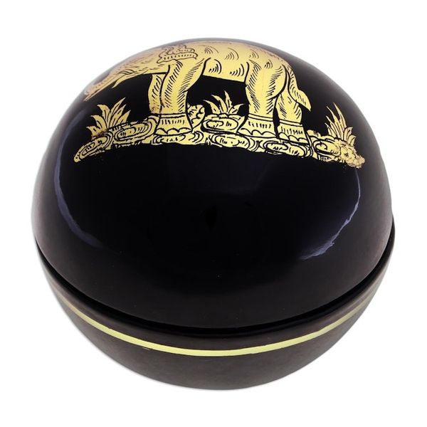 Alternate image for Thai Lacquerware Box with Gold Accent Precious Elephant