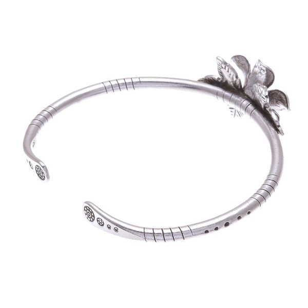 Alternate image for Hill Tribe Style Sterling Silver Floral Cuff Bracelet Winter Flower