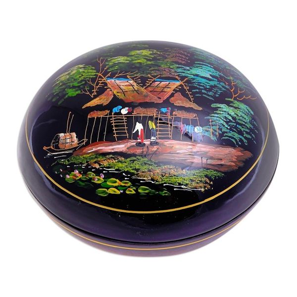 Alternate image for Lacquerware Mango Wood Box from Thailand Countryside Visit