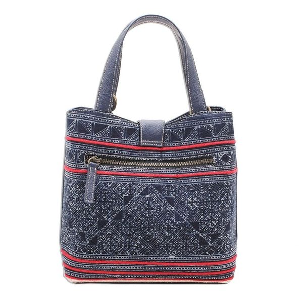 Alternate image for Hmong Batik Cotton Shoulder or Handbag Hmong Blues