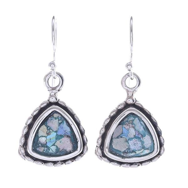 Alternate image for Roman Glass and Sterling Silver Dangle Earrings Fresh Snow