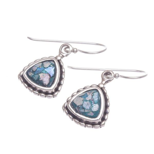 Alternate image for Roman Glass and Sterling Silver Dangle Earrings Fresh Snow