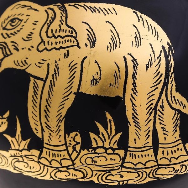Alternate image for Gold-Accented Lacquerware Box from Thailand Elephant Trunk