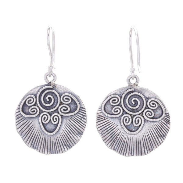 Alternate image for Sterling Silver Dangle Earrings Abstract Sun Sunnyside Karen