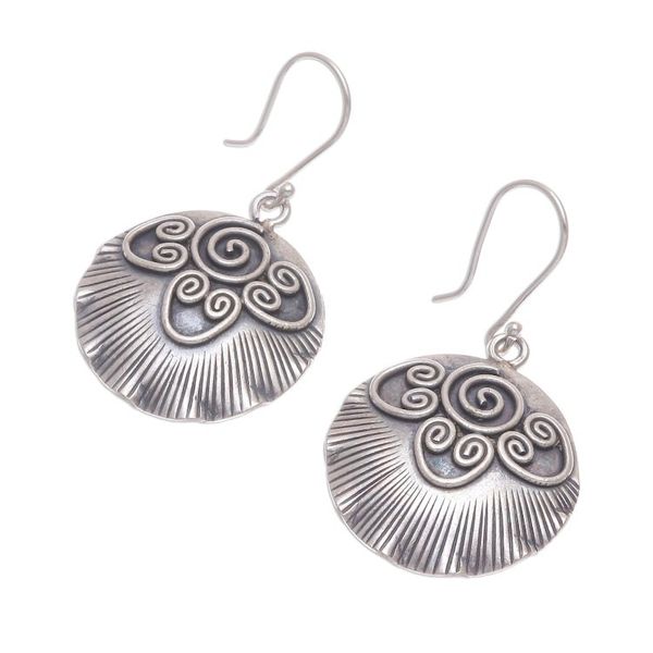 Alternate image for Sterling Silver Dangle Earrings Abstract Sun Sunnyside Karen
