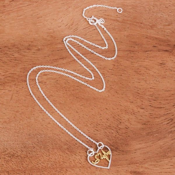 Alternate image for Artisan Crafted Gold Accent Necklace Be Still My Heart