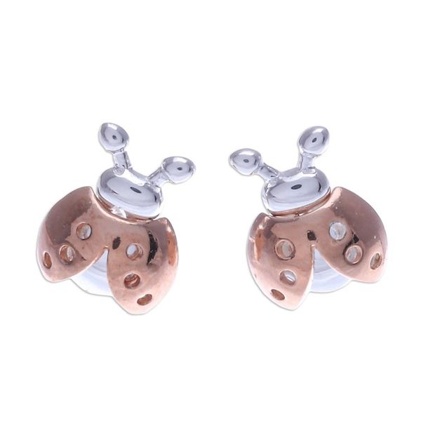 Alternate image for 14k Rose Gold Accented Stud Earrings Little Lady