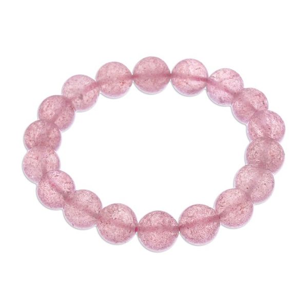Alternate image for Pink Quartz Beaded Stretch Bracelet Sugar Pill in Strawberry