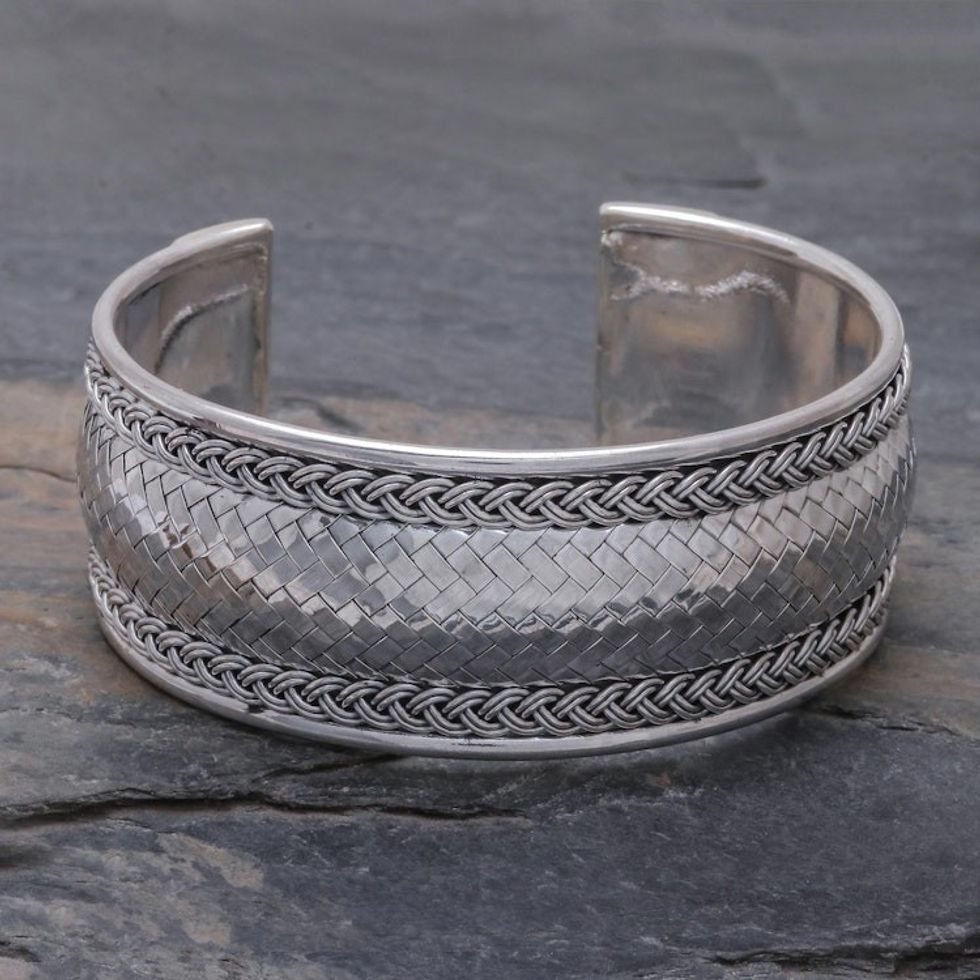 Sterling Silver Cuff Bracelet from Thailand 'Bright Journey'