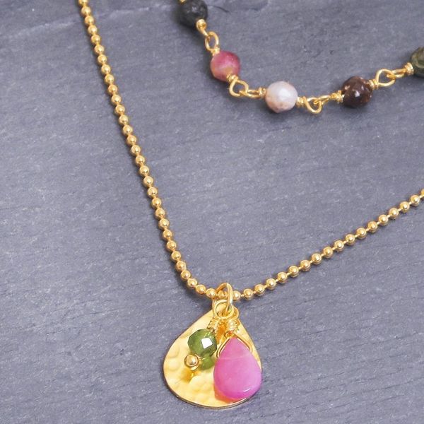 Alternate image for Gold Plated Tourmaline and Hematite Necklace Color of Nature