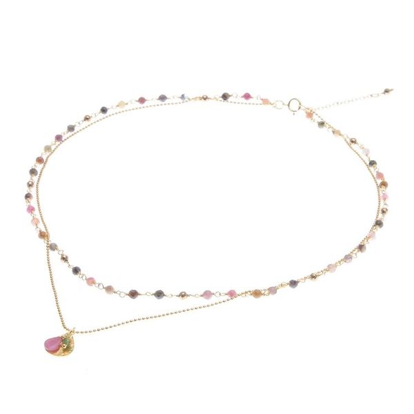 Alternate image for Gold Plated Tourmaline and Hematite Necklace Color of Nature