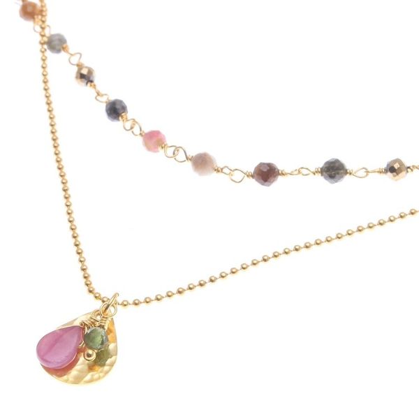 Alternate image for Gold Plated Tourmaline and Hematite Necklace Color of Nature