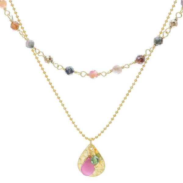 Alternate image for Gold Plated Tourmaline and Hematite Necklace Color of Nature