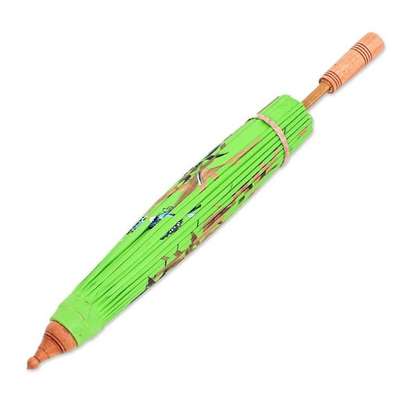 Alternate image for Hand-Painted Cotton Bird-Motif Parasol Bamboo Waving
