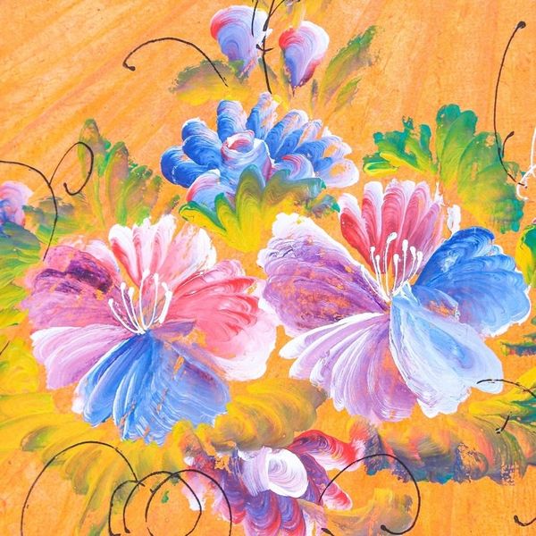 Alternate image for Hand-Crafted Saa Paper Parasol with Bamboo Handle Orange Flora