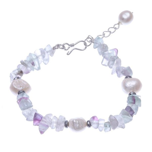 Alternate image for Cultured Freshwater Pearl and Fluorite Beaded Bracelet Mellow Night