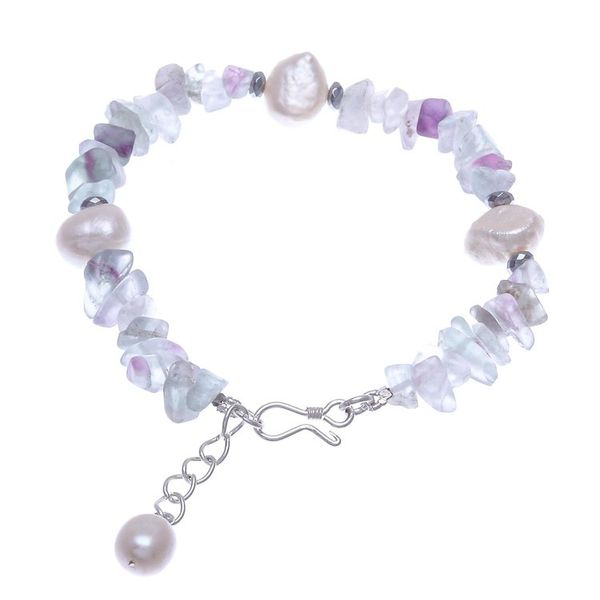 Alternate image for Cultured Freshwater Pearl and Fluorite Beaded Bracelet Mellow Night