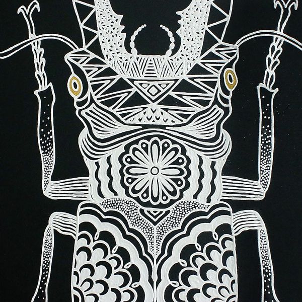 Alternate image for Acrylic Beetle Painting on Canvas Cool Stag Beetle