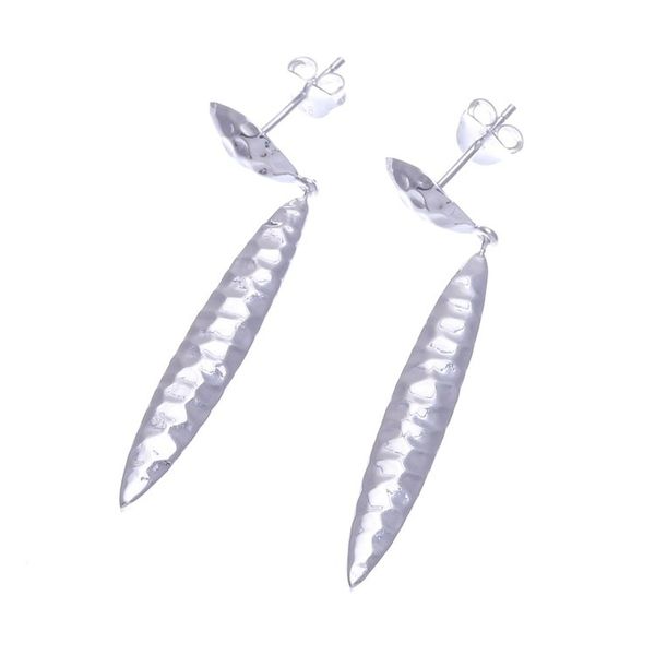 Alternate image for Sterling Silver Dangle Earrings with Hammered Finish Natural Law