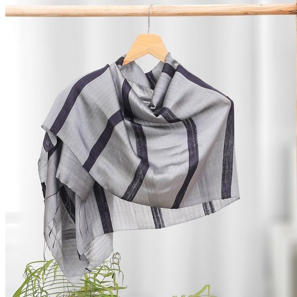 Alternate image for Hand-Dyed Rayon and Silk Blend Scarf Windy Clime