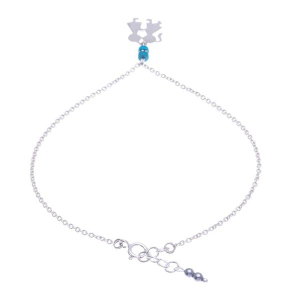 Alternate image for Hematite and Sterling Silver Charm Anklet Playground Love