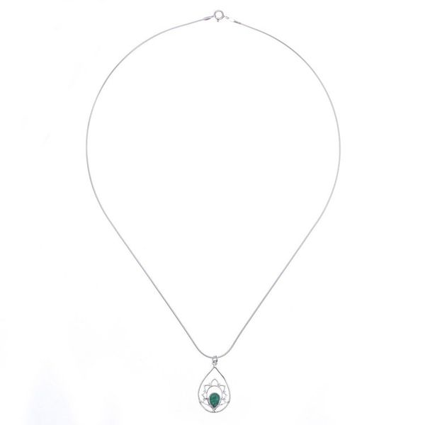 Alternate image for Green Sillimanite and Sterling Silver Pendant Necklace Sense of Calm in Green