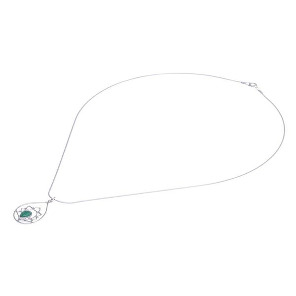 Alternate image for Green Sillimanite and Sterling Silver Pendant Necklace Sense of Calm in Green