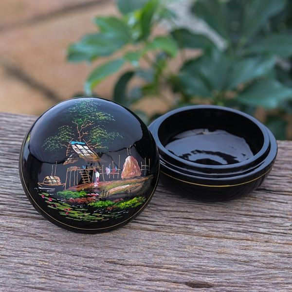 Alternate image for Lacquerware Mango Wood Box from Thailand Country Living