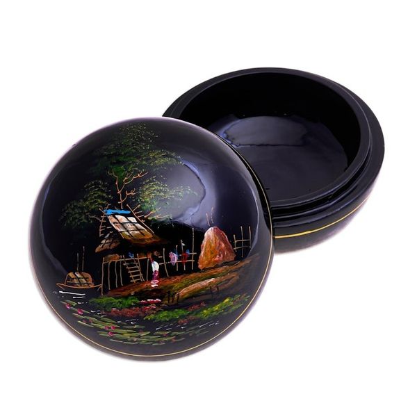 Alternate image for Lacquerware Mango Wood Box from Thailand Country Living